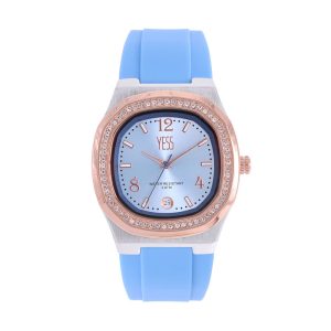 Reloj de dama análogo deportivo Yess Watches. Clásico Análogo Deportivo de Dama en 3 Colores Diferentes. Reloj Pulso de Color Celeste (Y23001-01) - Pulso  Color Rosado (Y23001-02) - Pulso Color Verde (Y23001-03) - Marca: Yess Watches Garantía 1 Año.