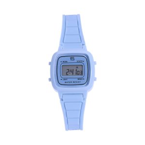 Reloj Juvenil Digital. Línea: Yess Juvenil. Mecanismo: Digital. Pulso: Silicona Azul Grisaceo. Caja: Plastica Tamaño Caja: 28 mm Impermeabilidad: 3 ATM Yess Watches.